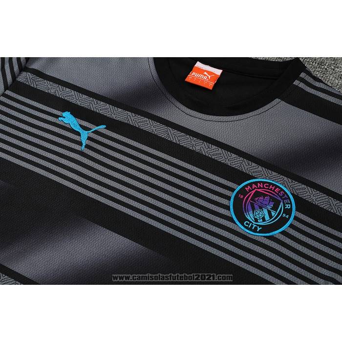 Fato de Treino Manchester City Manga Curta 2022-2023 Preto - Calcas Curta